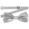 AWAYTR Men's Pre Tied Bow Ties for Wedding Party Fancy Plain Adjustable Bowties Necktie (Silver) view 1