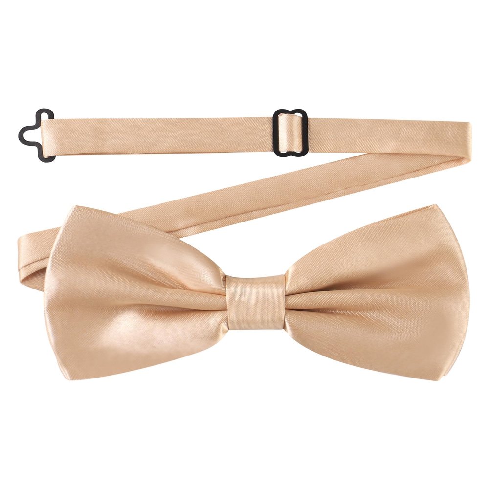 AWAYTR Men's Pre Tied Bow Ties for Wedding Party Fancy Plain Adjustable Bowties Necktie (Champange)