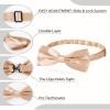 AWAYTR Men's Pre Tied Bow Ties for Wedding Party Fancy Plain Adjustable Bowties Necktie (Champange) view 2