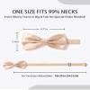 AWAYTR Men's Pre Tied Bow Ties for Wedding Party Fancy Plain Adjustable Bowties Necktie (Champange) view 3