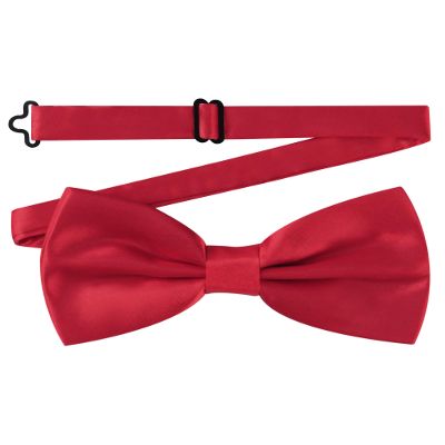 AWAYTR Men's Pre Tied Bow Ties for Wedding Party Fancy Plain Adjustable Bowties Necktie (Dark Red)