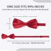 AWAYTR Men's Pre Tied Bow Ties for Wedding Party Fancy Plain Adjustable Bowties Necktie (Dark Red) view 3