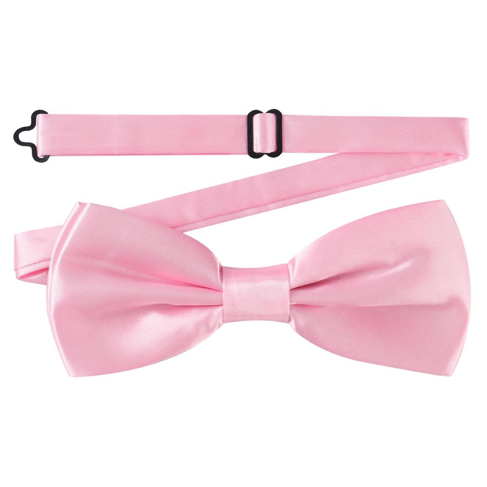 AWAYTR Men's Pre Tied Bow Ties for Wedding Party Fancy Plain Adjustable Bowties Necktie (Light Pink)