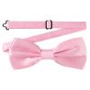 AWAYTR Men's Pre Tied Bow Ties for Wedding Party Fancy Plain Adjustable Bowties Necktie (Light Pink) view 1