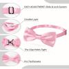 AWAYTR Men's Pre Tied Bow Ties for Wedding Party Fancy Plain Adjustable Bowties Necktie (Light Pink) view 2