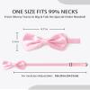 AWAYTR Men's Pre Tied Bow Ties for Wedding Party Fancy Plain Adjustable Bowties Necktie (Light Pink) view 3