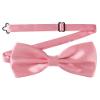 AWAYTR Men's Pre Tied Bow Ties for Wedding Party Fancy Plain Adjustable Bowties Necktie (Dark Pink) view 1
