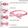 AWAYTR Men's Pre Tied Bow Ties for Wedding Party Fancy Plain Adjustable Bowties Necktie (Dark Pink) view 2