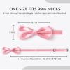 AWAYTR Men's Pre Tied Bow Ties for Wedding Party Fancy Plain Adjustable Bowties Necktie (Dark Pink) view 3