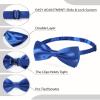AWAYTR Men's Pre Tied Bow Ties for Wedding Party Fancy Plain Adjustable Bowties Necktie (Royal blue) view 2