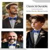 AWAYTR Men's Pre Tied Bow Ties for Wedding Party Fancy Plain Adjustable Bowties Necktie (Royal blue) view 4