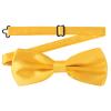 AWAYTR Men's Pre Tied Bow Ties for Wedding Party Fancy Plain Adjustable Bowties Necktie (Golden Yellow) view 1