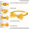 AWAYTR Men's Pre Tied Bow Ties for Wedding Party Fancy Plain Adjustable Bowties Necktie (Golden Yellow) view 2