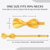 AWAYTR Men's Pre Tied Bow Ties for Wedding Party Fancy Plain Adjustable Bowties Necktie (Golden Yellow) view 3