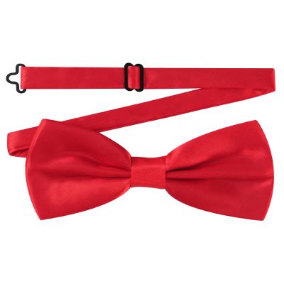 AWAYTR Men's Pre Tied Bow Ties for Wedding Party Fancy Plain Adjustable Bowties Necktie (Purplish Red)