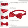 AWAYTR Men's Pre Tied Bow Ties for Wedding Party Fancy Plain Adjustable Bowties Necktie (Purplish Red) view 2