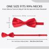 AWAYTR Men's Pre Tied Bow Ties for Wedding Party Fancy Plain Adjustable Bowties Necktie (Purplish Red) view 3