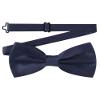 AWAYTR Men's Pre Tied Bow Ties for Wedding Party Fancy Plain Adjustable Bowties Necktie (Dark Navy Blue) view 1
