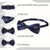 AWAYTR Men's Pre Tied Bow Ties for Wedding Party Fancy Plain Adjustable Bowties Necktie (Dark Navy Blue) view 2