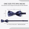 AWAYTR Men's Pre Tied Bow Ties for Wedding Party Fancy Plain Adjustable Bowties Necktie (Dark Navy Blue) view 3