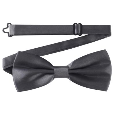AWAYTR Men's Pre Tied Bow Ties for Wedding Party Fancy Plain Adjustable Bowties Necktie (Dark Gray)