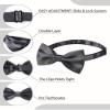 AWAYTR Men's Pre Tied Bow Ties for Wedding Party Fancy Plain Adjustable Bowties Necktie (Dark Gray) view 2