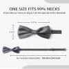 AWAYTR Men's Pre Tied Bow Ties for Wedding Party Fancy Plain Adjustable Bowties Necktie (Dark Gray) view 3