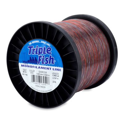Triple Fish Monofilament Line, 40 lb / 18.1 kg Test, .024 in / 0.60 mm Dia, Camo, 2 lb / 0.91 kg Spool, 2960 yd / 2707 m