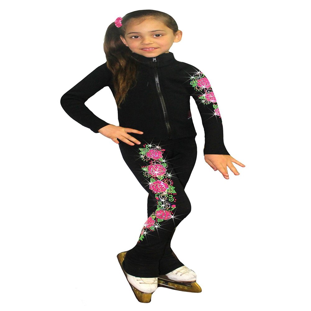 Ice Skating Jacket with Roses Swirls Design (Adult Medium)