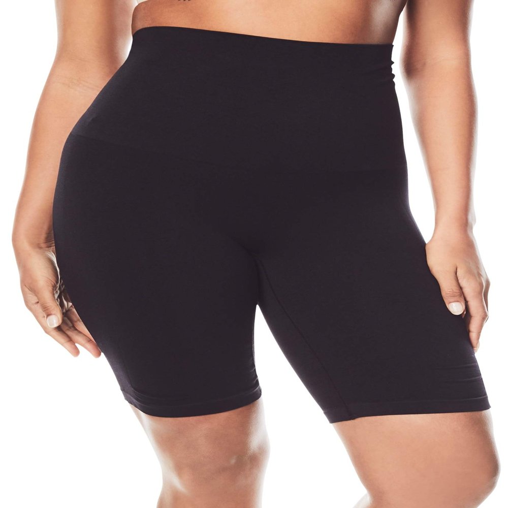 Secret Solutions Women's Plus Size Tummy And Thigh Medium-Control Instant Shaper - 28/30, Black