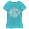 Girl's Chin UP Henna Flower T-Shirt - Tahiti Blue - Medium view 1