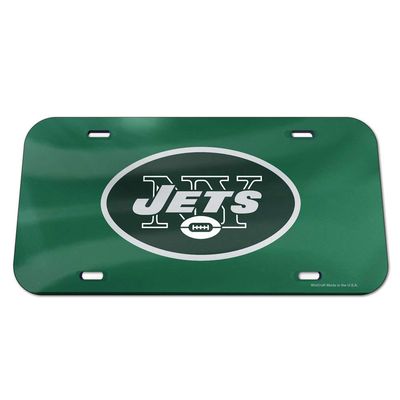 Wincraft NFL New York Jets Crystal Mirror Logo License Plate, Team Color, One Size