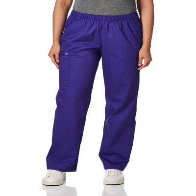 WonderWink Women's Pull-On Cargo Pant, Grape, Small Petite
