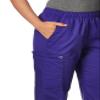WonderWink Women's Pull-On Cargo Pant, Grape, Small Petite view 2