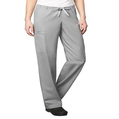 WonderWink Tall Drawstring Cargo Pant - Tall Pants, Grey, Medium Tall