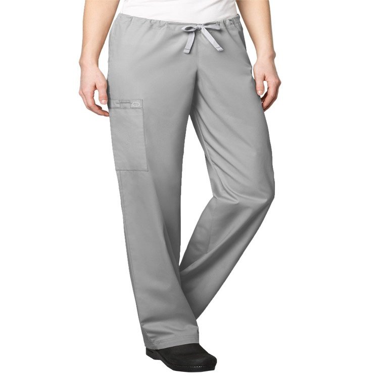 WonderWink Tall Drawstring Cargo Pant - Tall Pants, Grey, Medium Tall