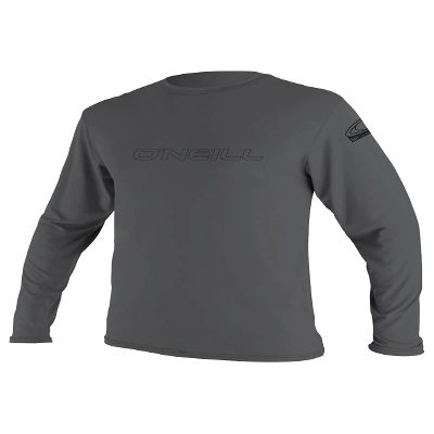 O'Neill Mens Basic Skins Long Sleeve Sun Shirt, UPF 50+ Sun and Rash Protection for Surfing and All Outdoor Activities, Smoke, XX-Large