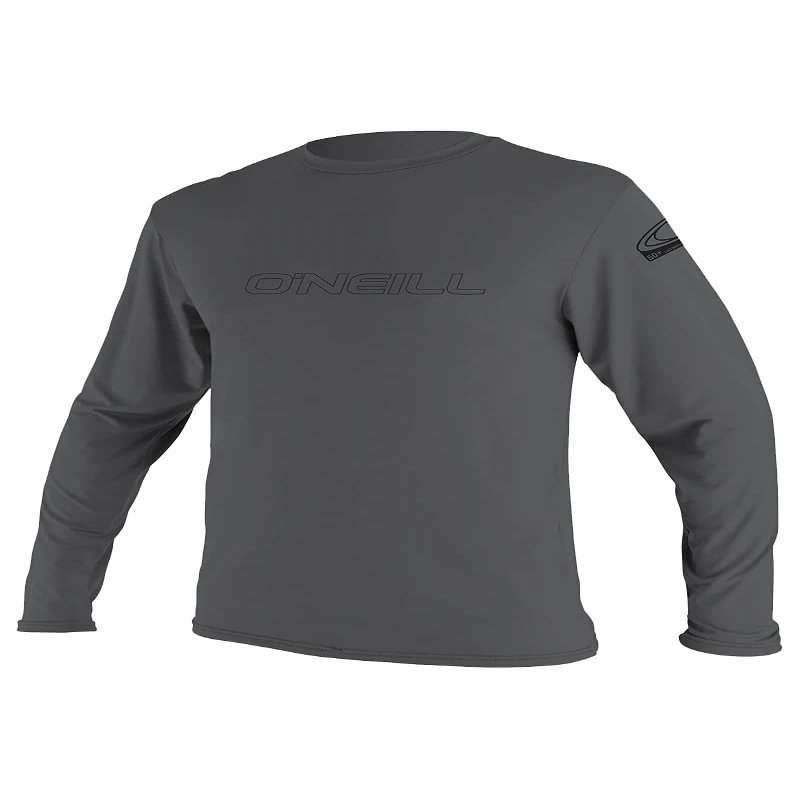 O'Neill Mens Basic Skins Long Sleeve Sun Shirt, UPF 50+ Sun and Rash Protection for Surfing and All Outdoor Activities, Smoke, XX-Large