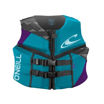 O'Neill Wetsuits Women's Reactor USCG Life Vest,Turquoise/UV/Black,12