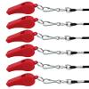yueton Plastic Coach Whistles with Lanyard, Pack of 6 (Red) view 1