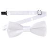 AWAYTR Boys Child Kids Bow ties - Adjustable Pre Tied Solid Color Wedding Party Bowties (Whie) view 1