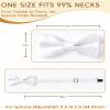 AWAYTR Boys Child Kids Bow ties - Adjustable Pre Tied Solid Color Wedding Party Bowties (Whie) view 3