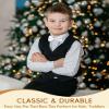 AWAYTR Boys Child Kids Bow ties - Adjustable Pre Tied Solid Color Wedding Party Bowties (Whie) view 4
