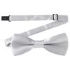 AWAYTR Boys Child Kids Bow ties - Adjustable Pre Tied Solid Color Wedding Party Bowties (Silver) view 1