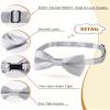 AWAYTR Boys Child Kids Bow ties - Adjustable Pre Tied Solid Color Wedding Party Bowties (Silver) view 2