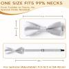 AWAYTR Boys Child Kids Bow ties - Adjustable Pre Tied Solid Color Wedding Party Bowties (Silver) view 3