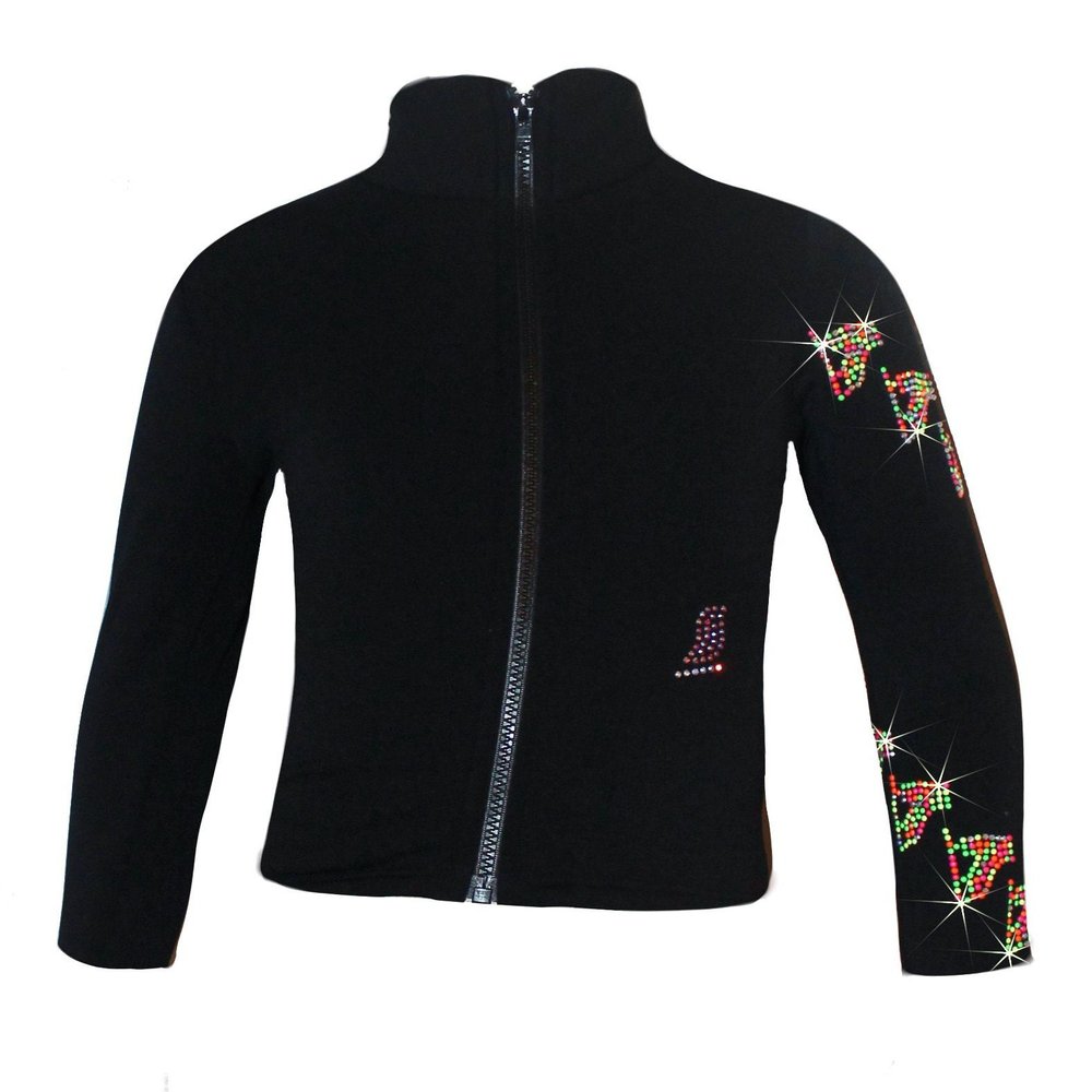 Ice Fire Polartec Fleece Spiral Skates Jacket (Neon Mix, Child Large)