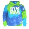 JANT girl Gymnastics Tie Dye Sweatshirt - Stacked Logo (Blue Green Twist, L) view 1