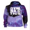 JANT girl Gymnastics Tie Dye Sweatshirt - Stacked Logo (Purple Twist, XL) view 1