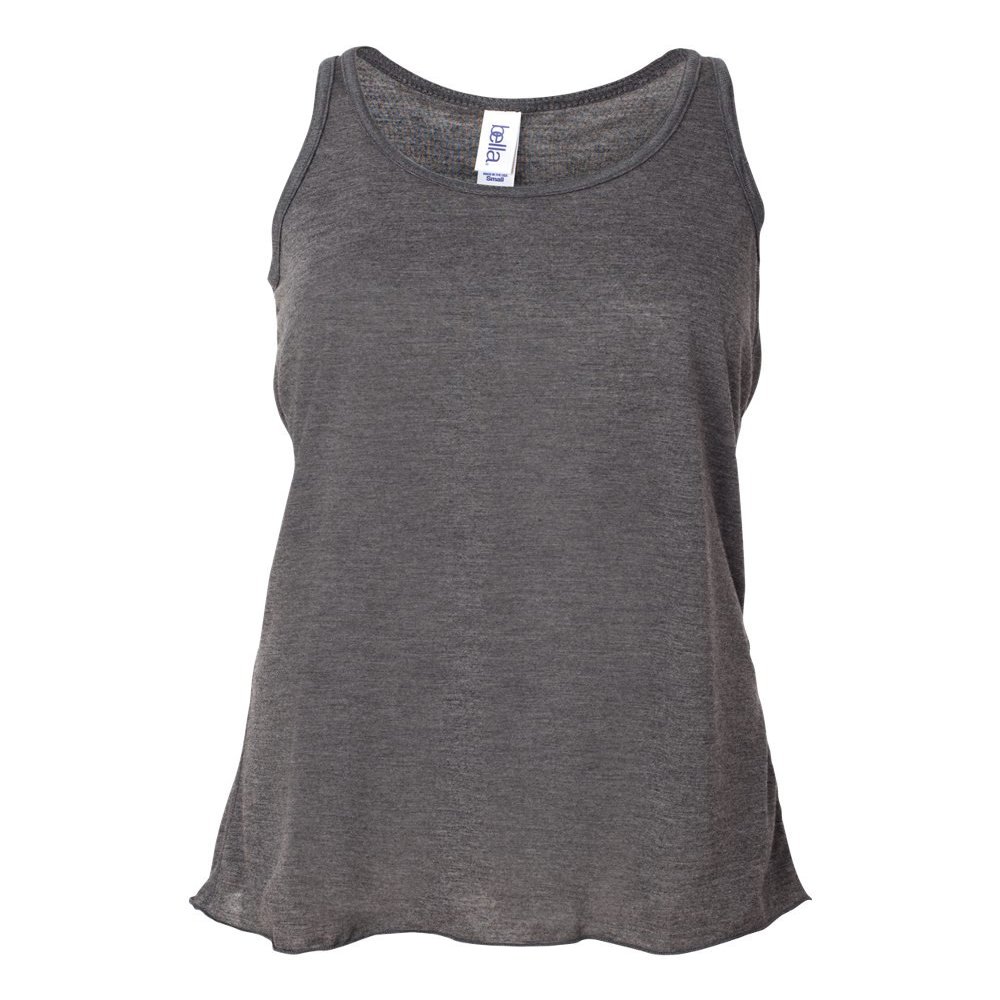 Bella 8800 Ladies 3.7 oz. Flowy Racerback Tank (Large, Dark Grey Heather)